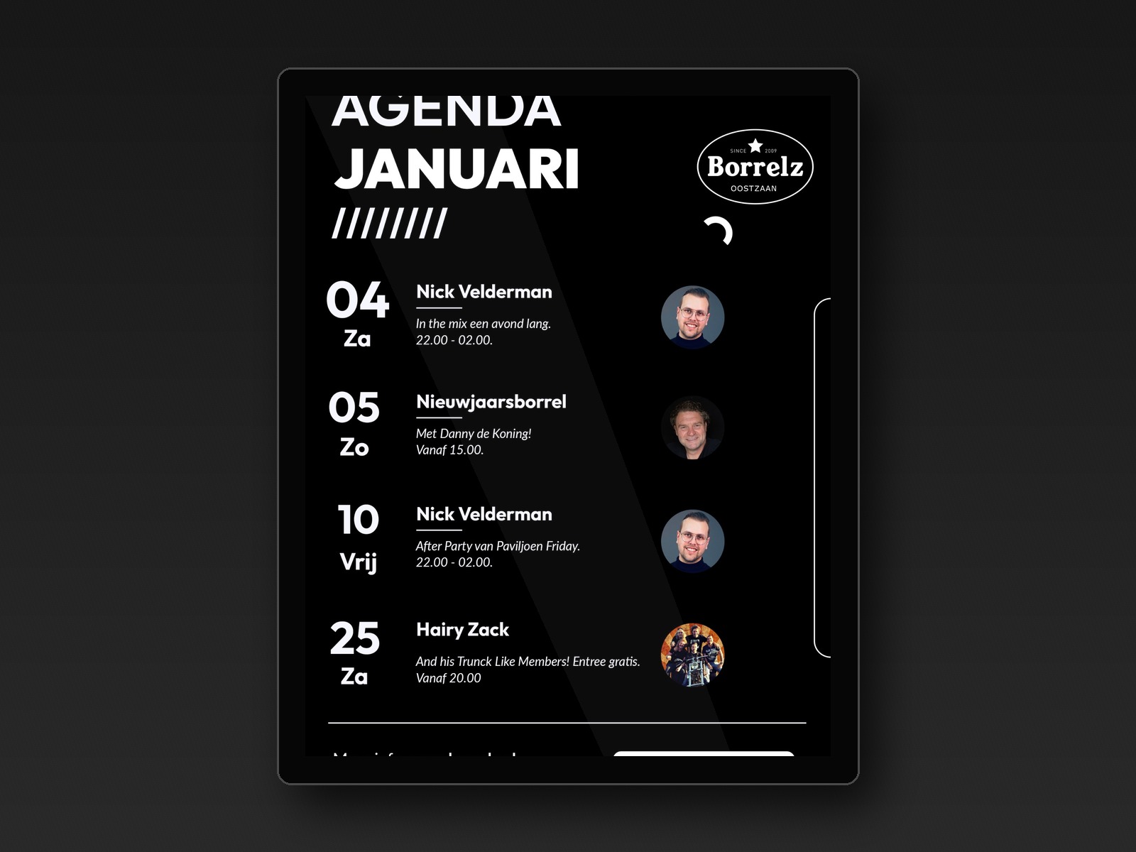 Borrelz agenda als ingelijste poster